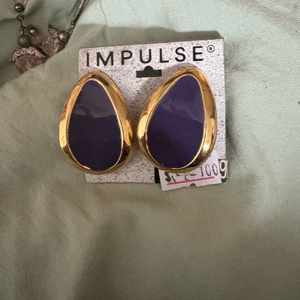 Pulse Gold and Purple Statement Earrings